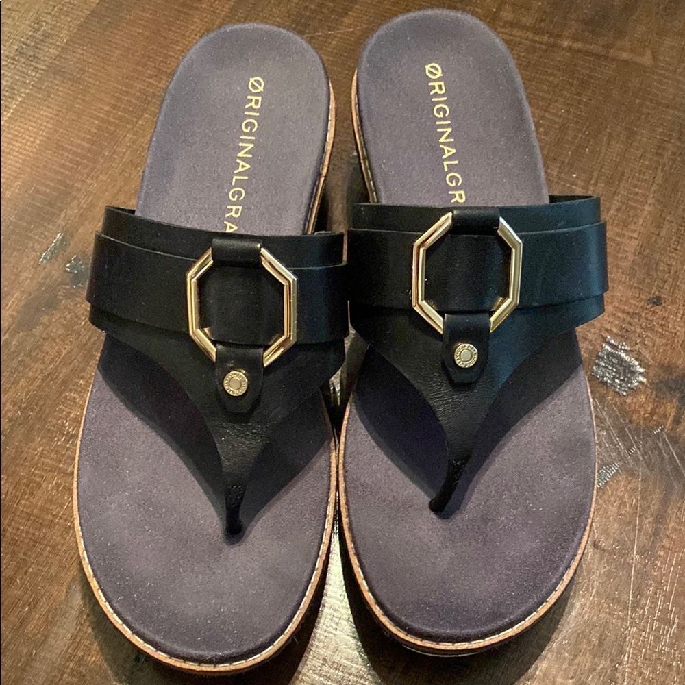 Cole Haan Grand Zero Black Sandals size 7.5